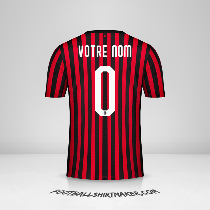 Maillot AC Milan 2019/20 -  votre nom - 0