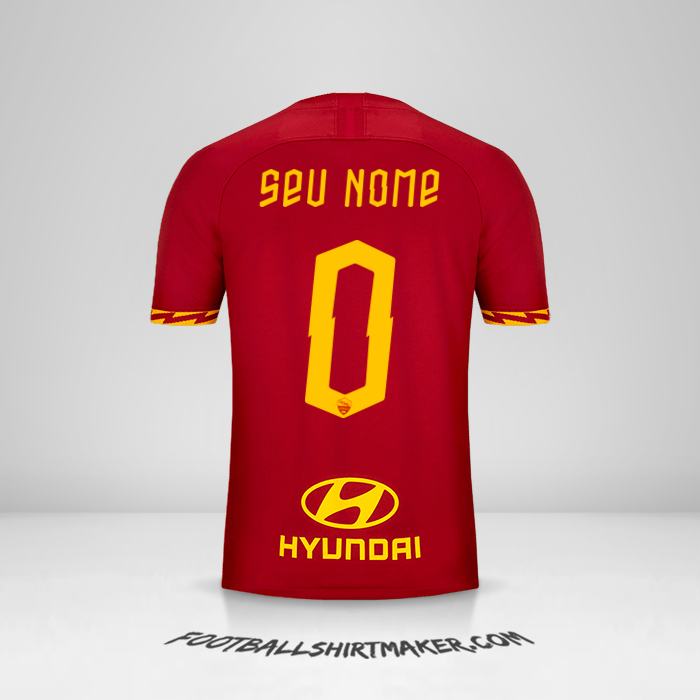 Camisa AS Roma 2019/20 -  seu nome - 0