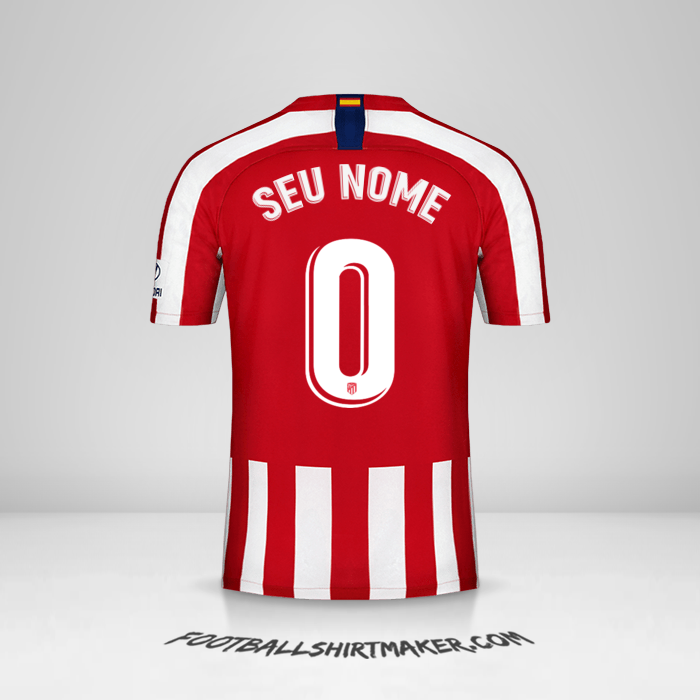 Camisa Atletico Madrid 2019/20 -  seu nome - 0