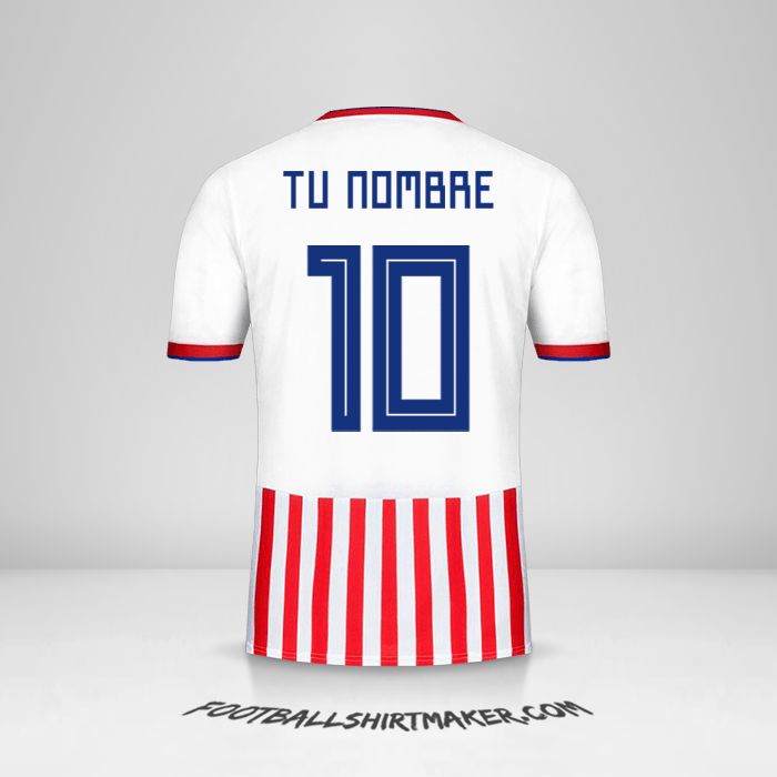 Jersey Paraguay 2018/19 número 10 tu nombre