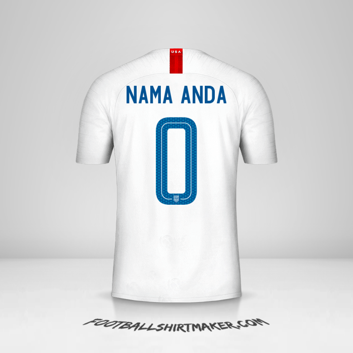 Jersey Amerika Serikat 2018 -  nama anda - 0