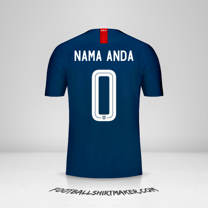 Jersey Amerika Serikat 2018 II -  nama anda - 0