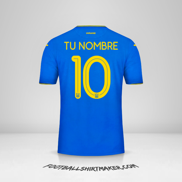 Camiseta Ucrania 2018/19 II número 10 tu nombre