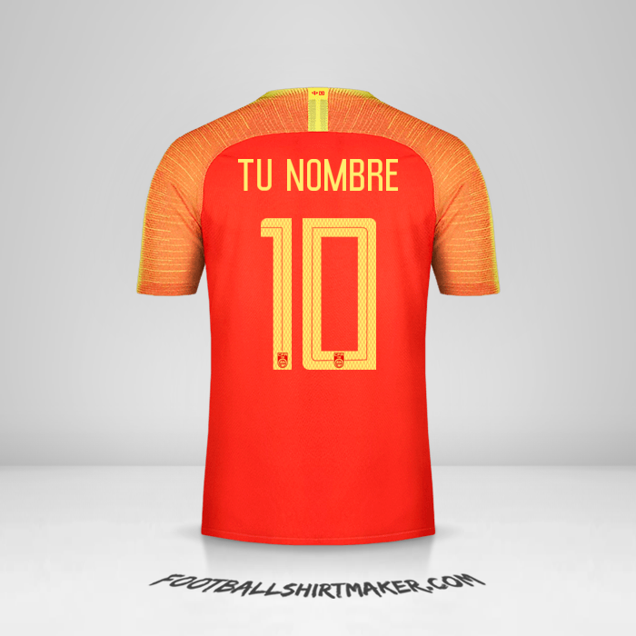 Jersey China 2018/19 número 10 tu nombre