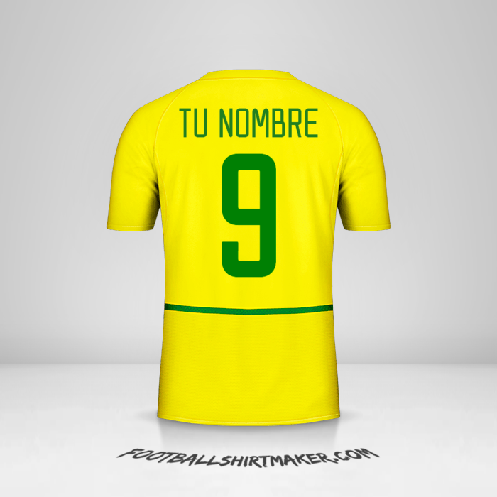 Camiseta Brasil 2002/04 número 9 tu nombre