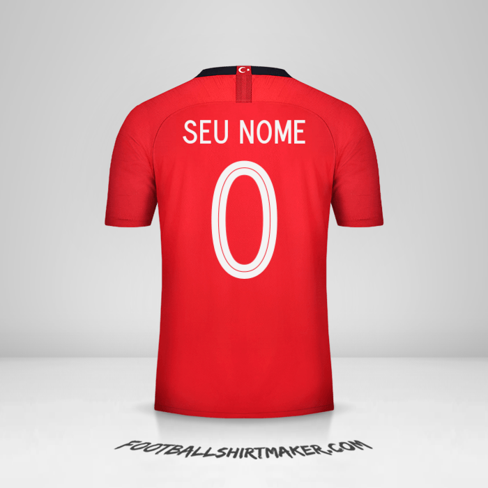 Camisa Turquia 2018/19 -  seu nome - 0