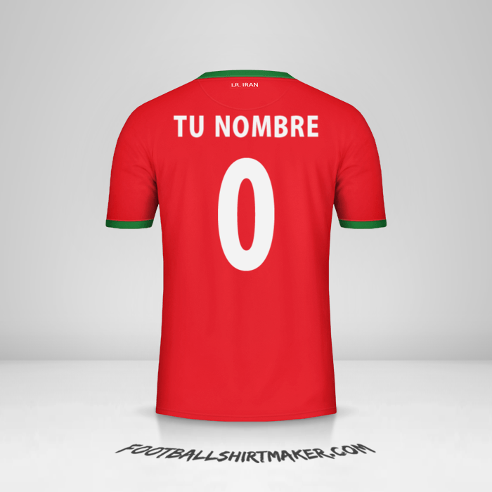 Camiseta Iran 2014 II número 0 tu nombre