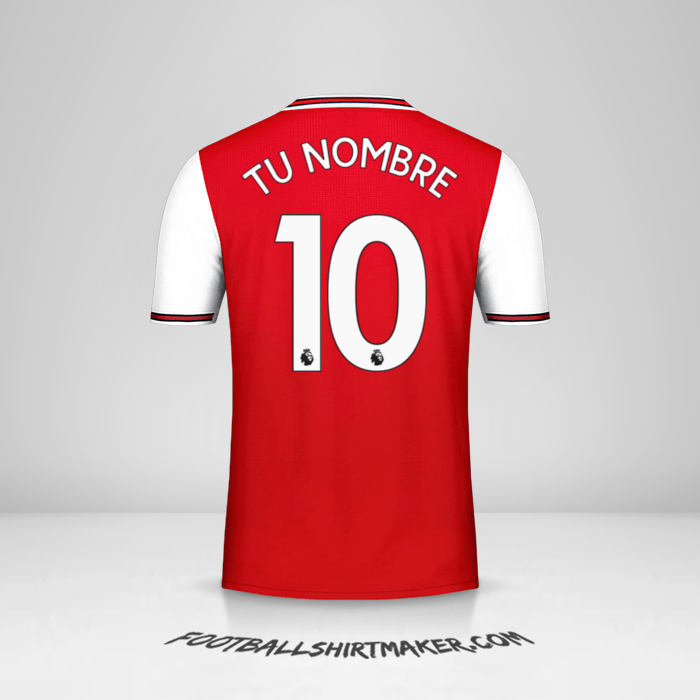 Jersey Arsenal 2019/20 número 10 tu nombre