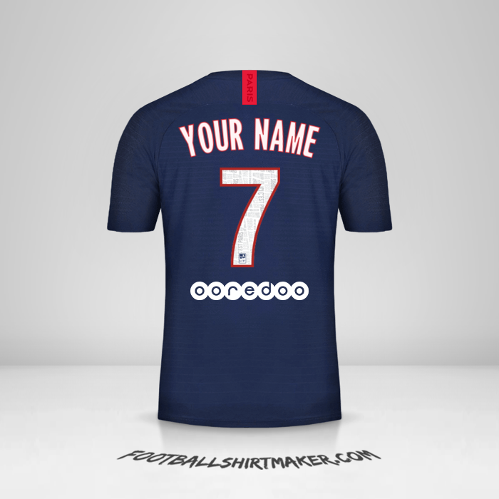 Paris Saint Germain 2019/20 jersey number 7 your name