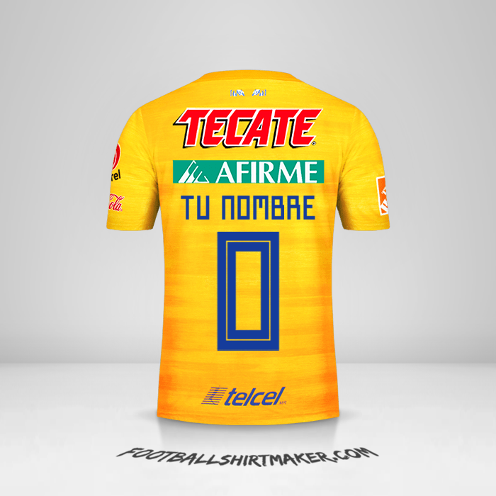 Camiseta Tigres UANL 2019/20 -  tu nombre - 0