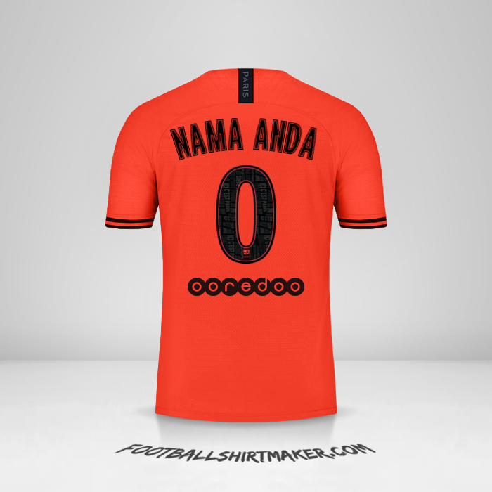 Jersey Paris Saint Germain 2019/20 II Jordan -  nama anda - 0