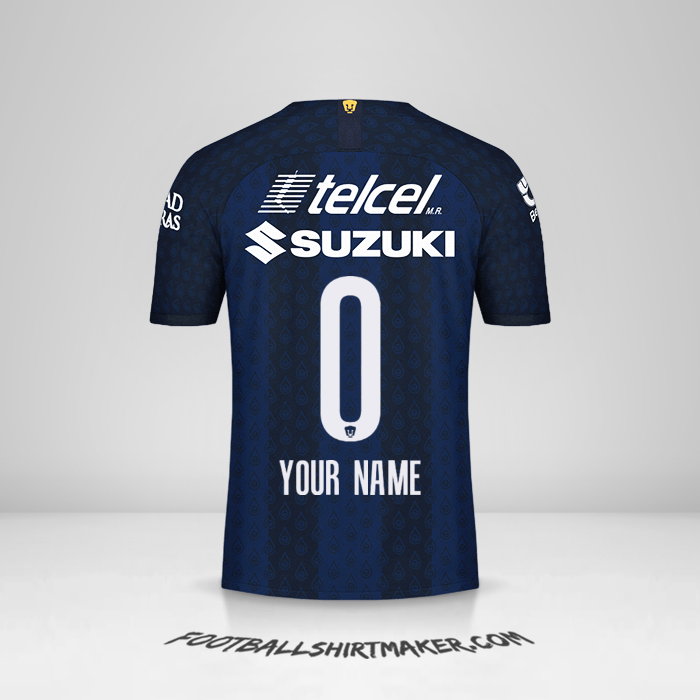 Pumas UNAM 2019/20 II jersey number 0 your name