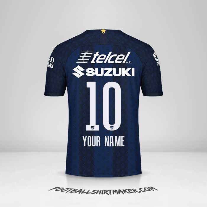 Pumas UNAM 2019/20 II shirt number 10 your name