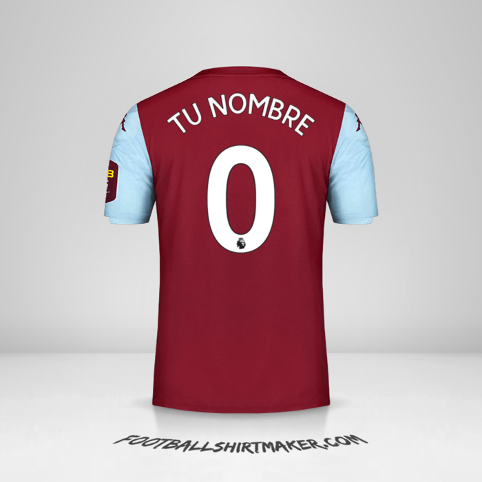 Jersey Aston Villa FC 2019/20 número 0 tu nombre