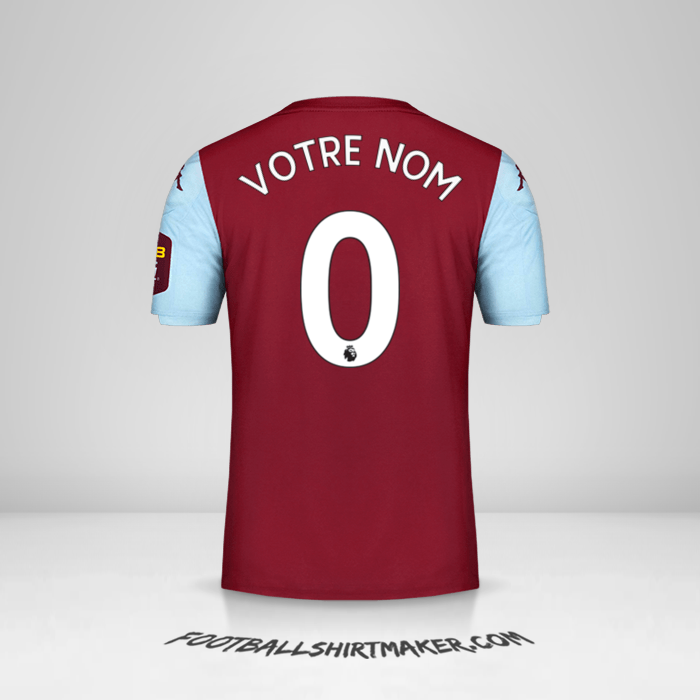 Maillot Aston Villa FC 2019/20 -  votre nom - 0