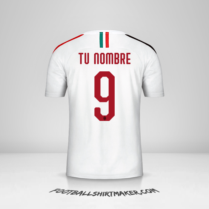 Camiseta AC Milan 2019/20 II número 9 tu nombre