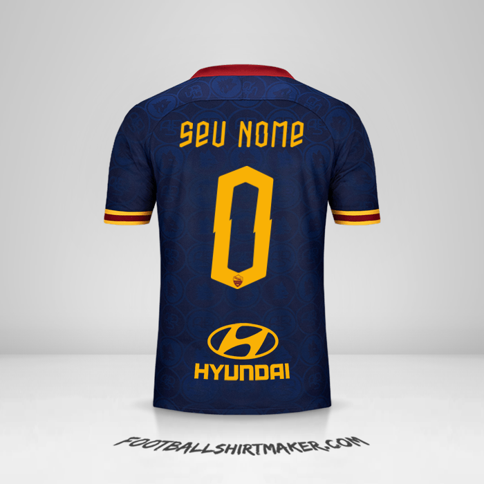 Camisa AS Roma 2019/20 III -  seu nome - 0