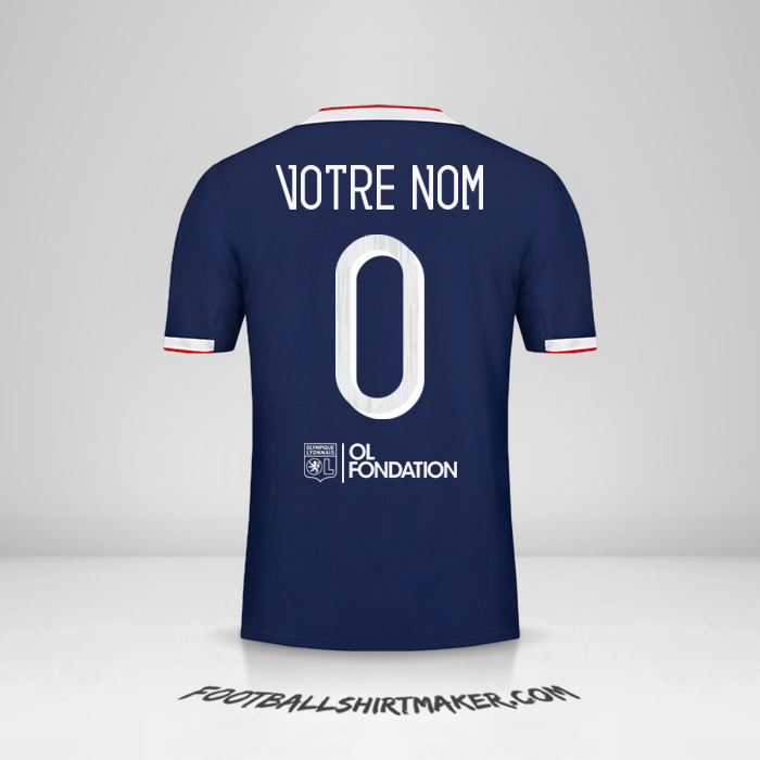 Maillot Olympique Lyon 2019/20 Cup II -  votre nom - 0