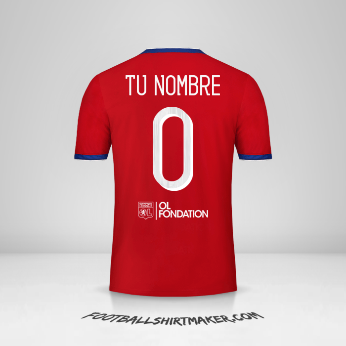 Jersey Olympique Lyon 2019/20 Cup III número 0 tu nombre