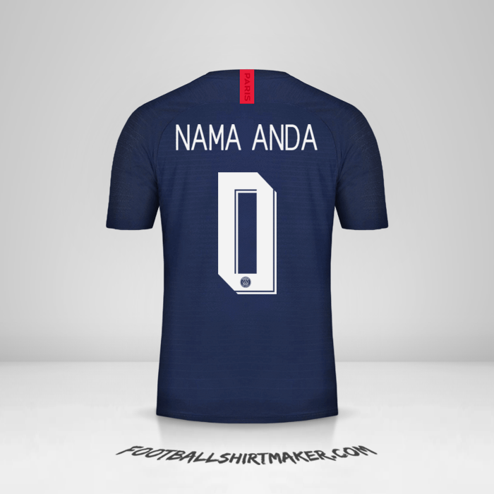 Jersey Paris Saint Germain 2019/20 Cup -  nama anda - 0