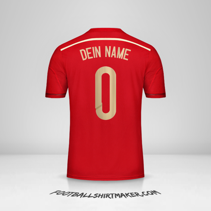 Trikot Spanien 2014 -  dein name - 0