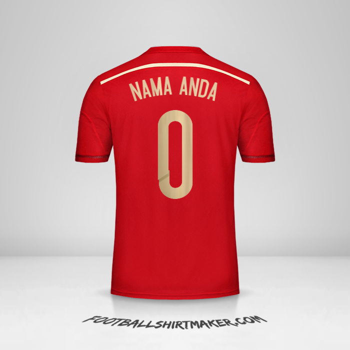 Jersey Spanyol 2014 -  nama anda - 0