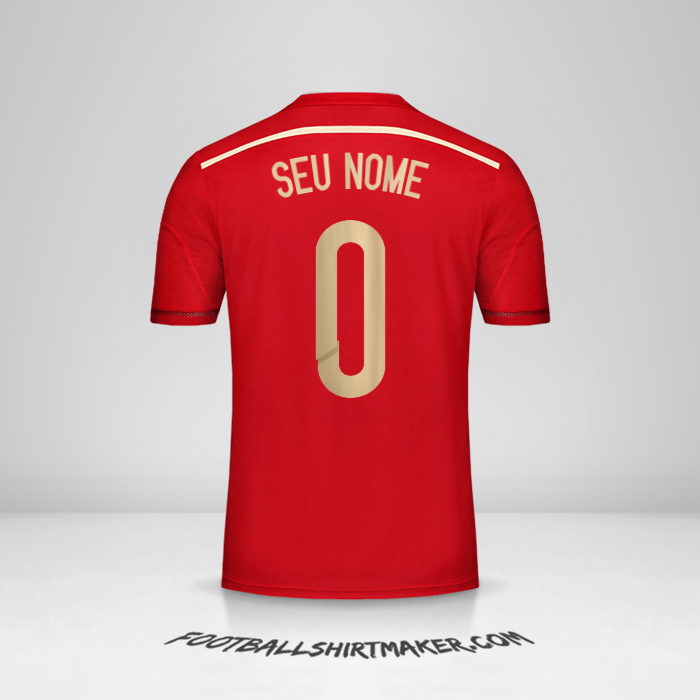 Camisa Espanha 2014 -  seu nome - 0