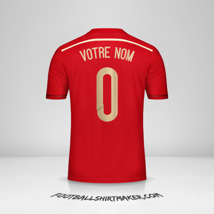 Maillot Espagne 2014 -  votre nom - 0