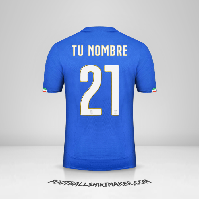 Jersey Italia 2014 número 21 tu nombre