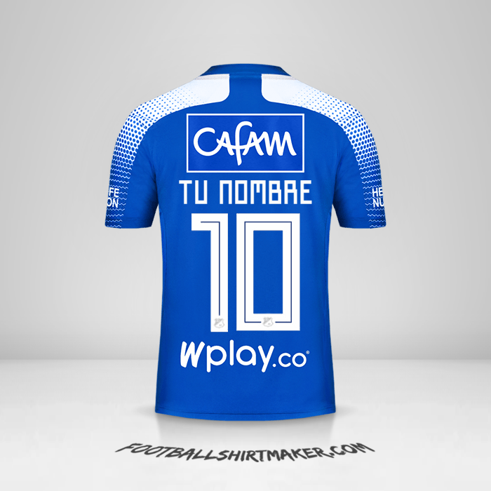 Camiseta Millonarios FC 2020 número 10 tu nombre