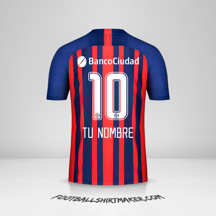 Camiseta San Lorenzo 2020 número 10 tu nombre