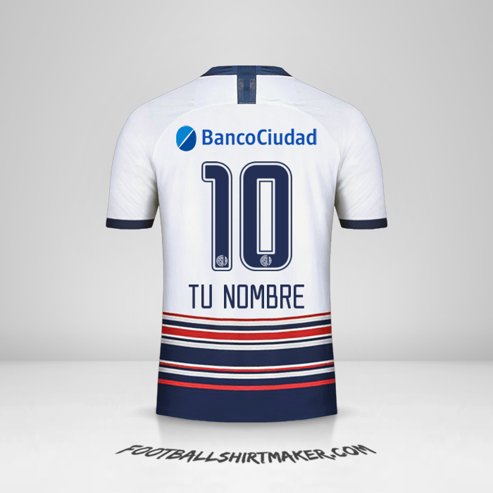 Camiseta San Lorenzo 2020 II número 10 tu nombre