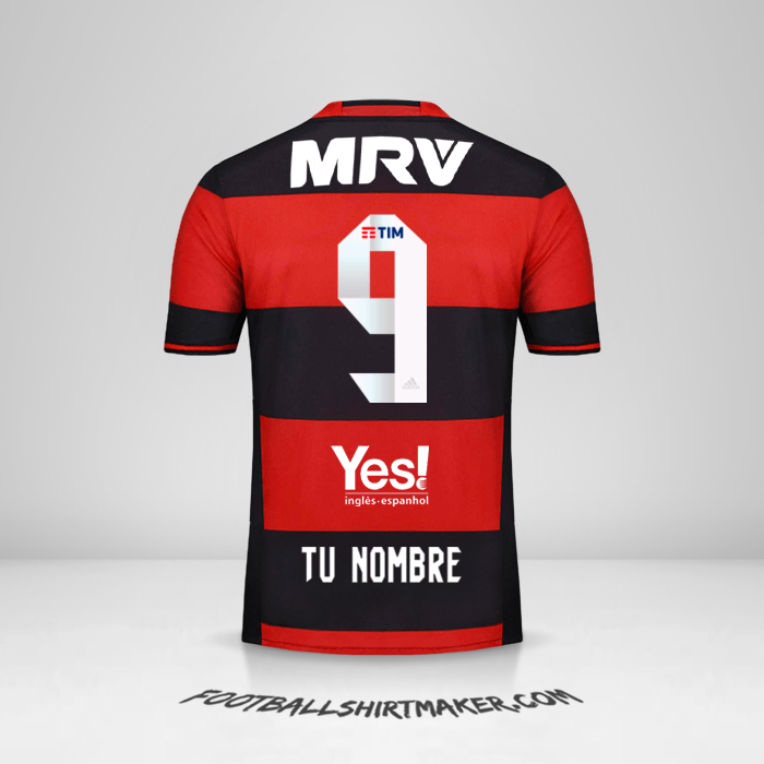 Camiseta Flamengo 2016/17 número 9 tu nombre