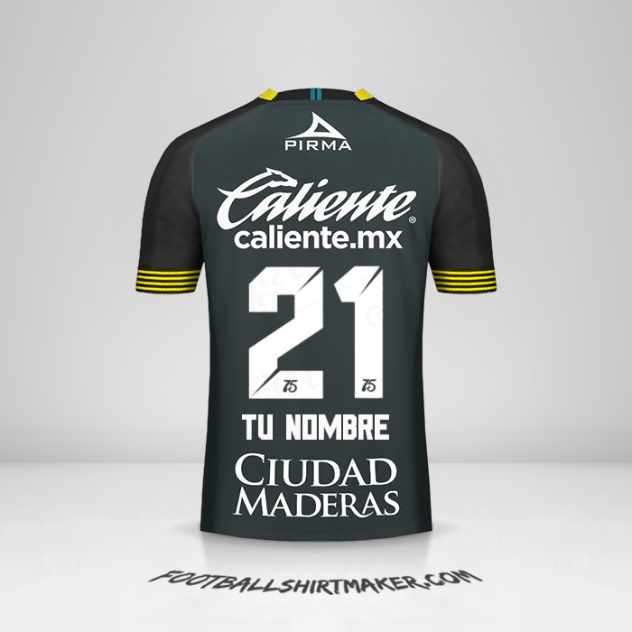 Camiseta Club Leon 2020 III número 21 tu nombre