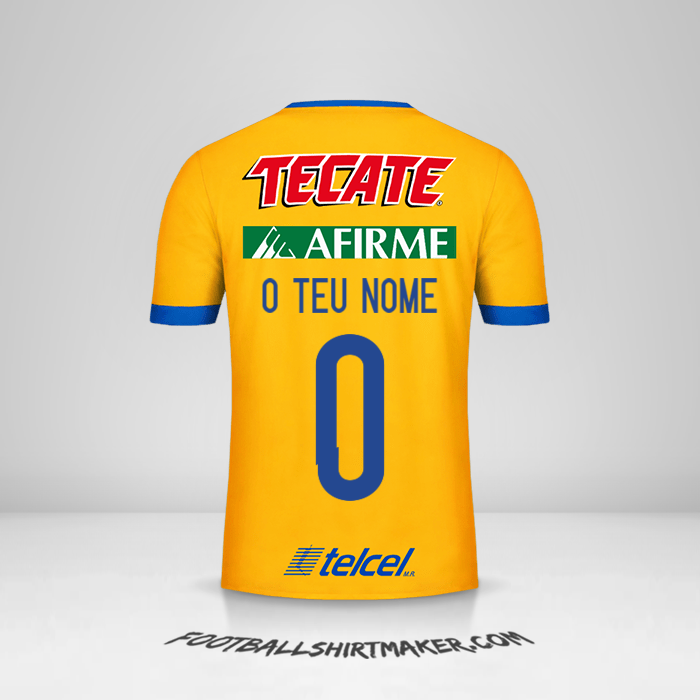 Camisola Tigres UANL 2017/18 -  o teu nome - 0