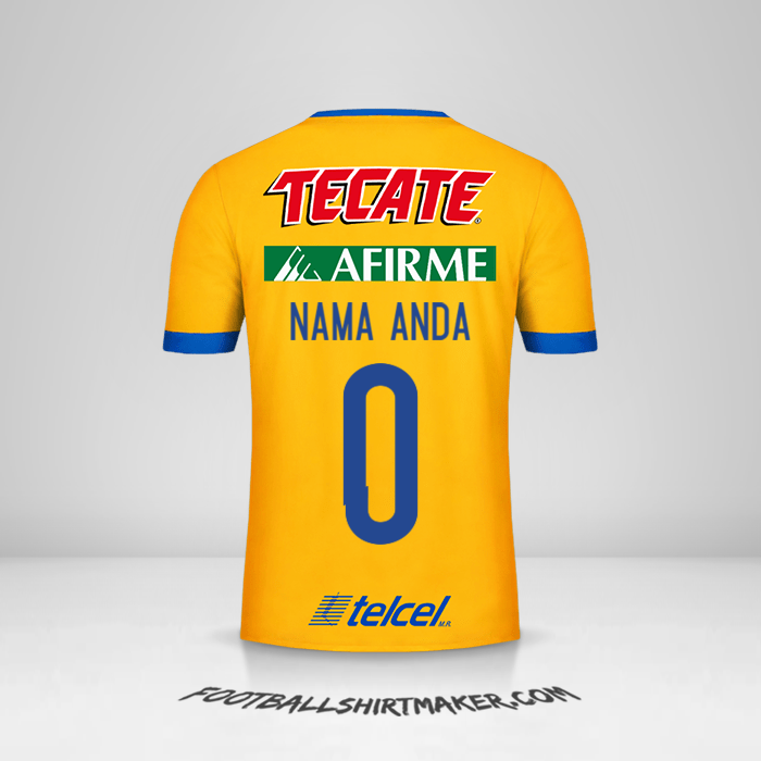 Jersey Tigres UANL 2017/18 -  nama anda - 0