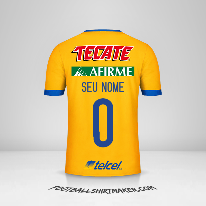 Camisa Tigres UANL 2017/18 -  seu nome - 0