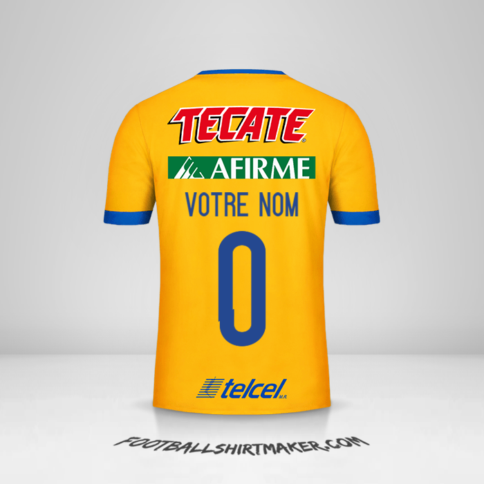 Maillot Tigres UANL 2017/18 -  votre nom - 0