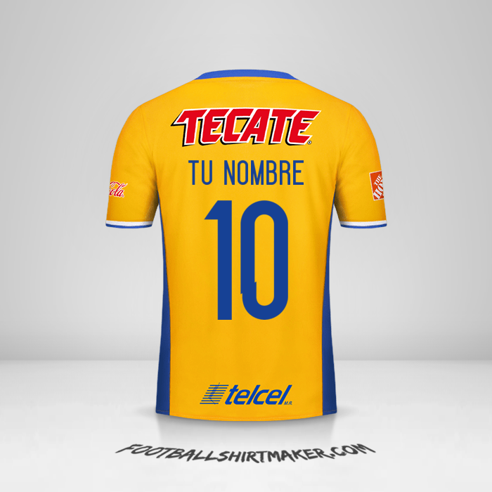 Jersey Tigres UANL 2016/17 número 10 tu nombre