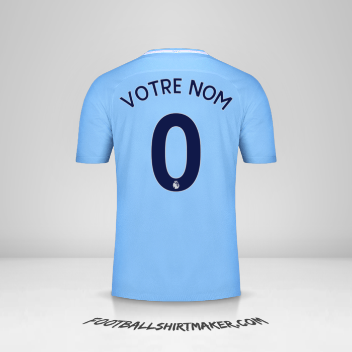 Maillot Manchester City 2017/18 -  votre nom - 0