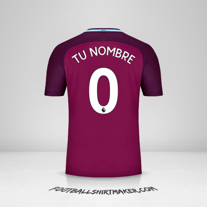 Camiseta Manchester City 2017/18 II número 0 tu nombre