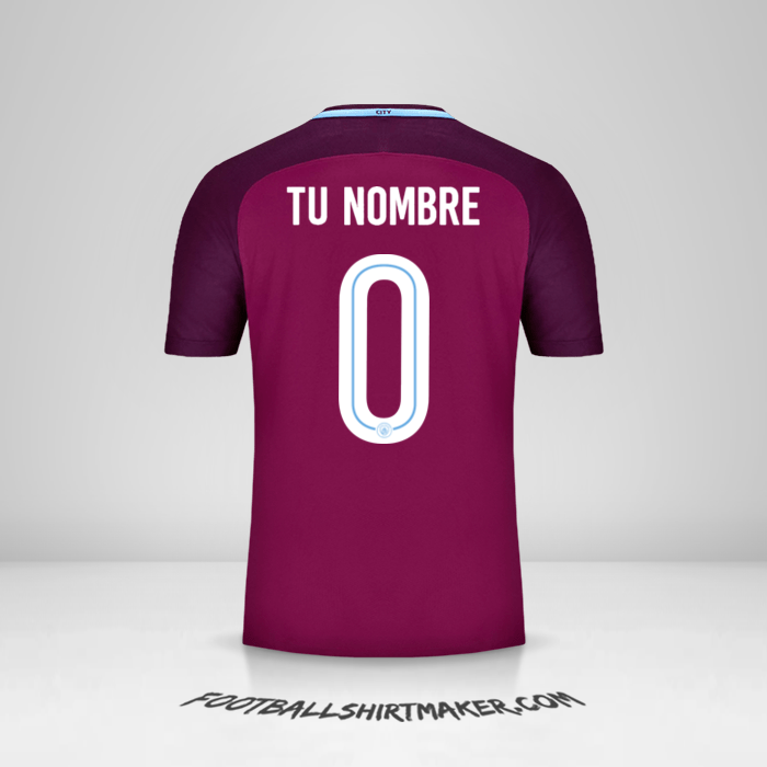 Camiseta Manchester City 2017/18 Cup II número 0 tu nombre