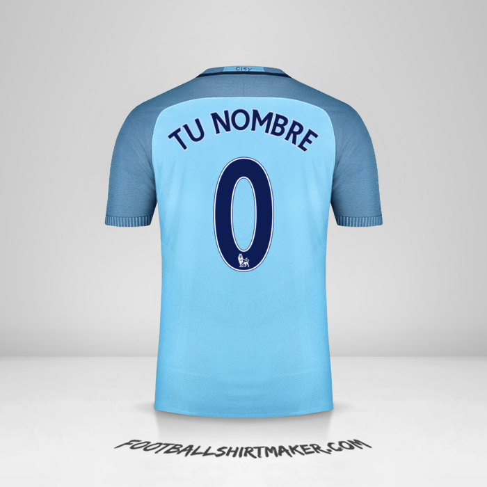 Jersey Manchester City 2016/17 número 0 tu nombre