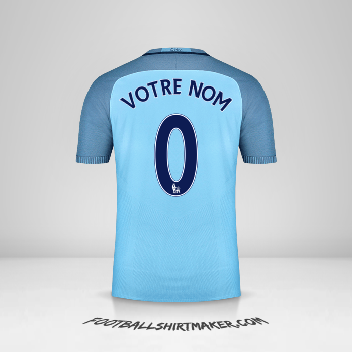 Maillot Manchester City 2016/17 -  votre nom - 0