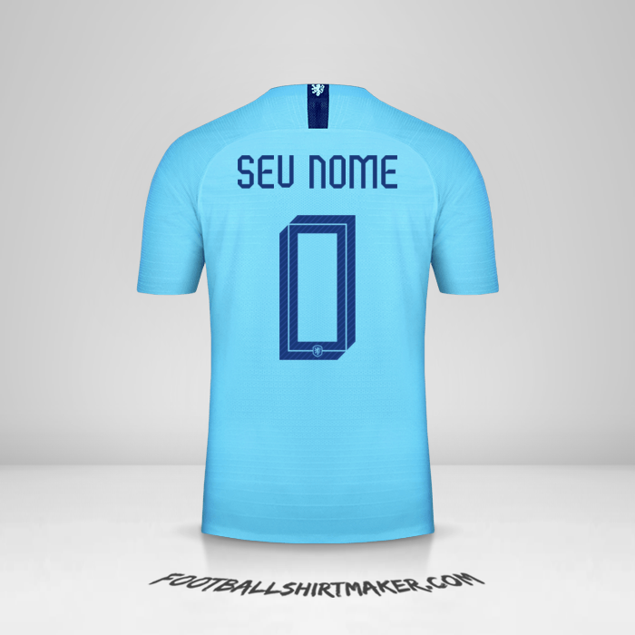 Camisa Países Baixos 2018/19 II -  seu nome - 0