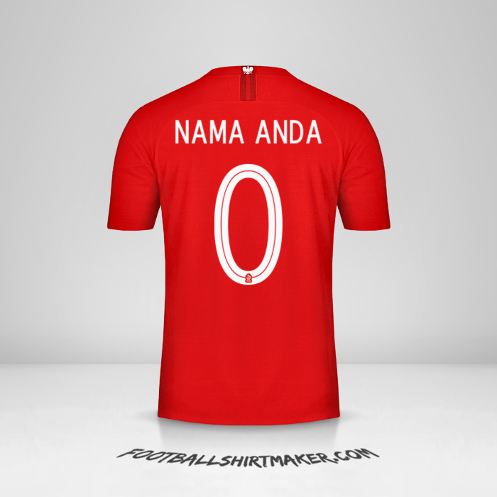 Jersey Polandia 2018 II -  nama anda - 0