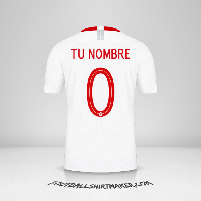 Jersey Polonia 2018 -  tu nombre - 0