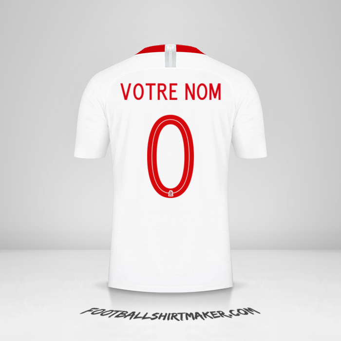 Maillot Pologne 2018 -  votre nom - 0