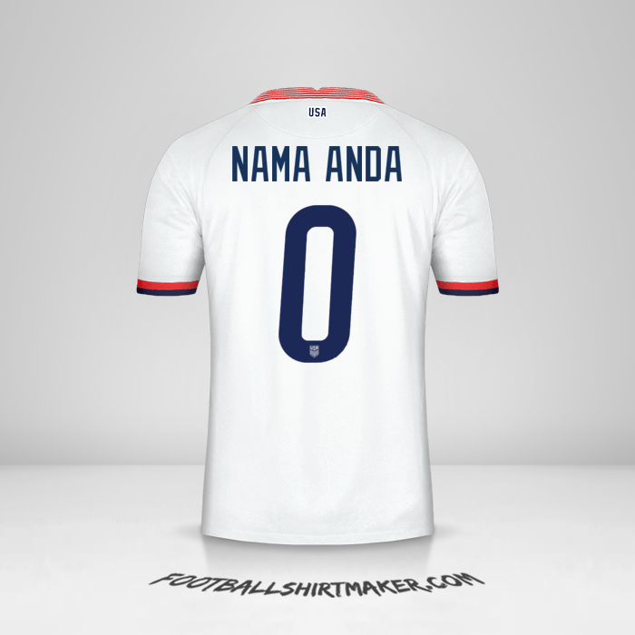 Jersey Amerika Serikat 2020 -  nama anda - 0