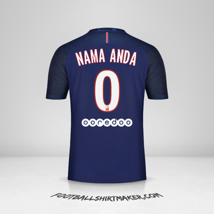 Jersey Paris Saint Germain 2016/17 -  nama anda - 0